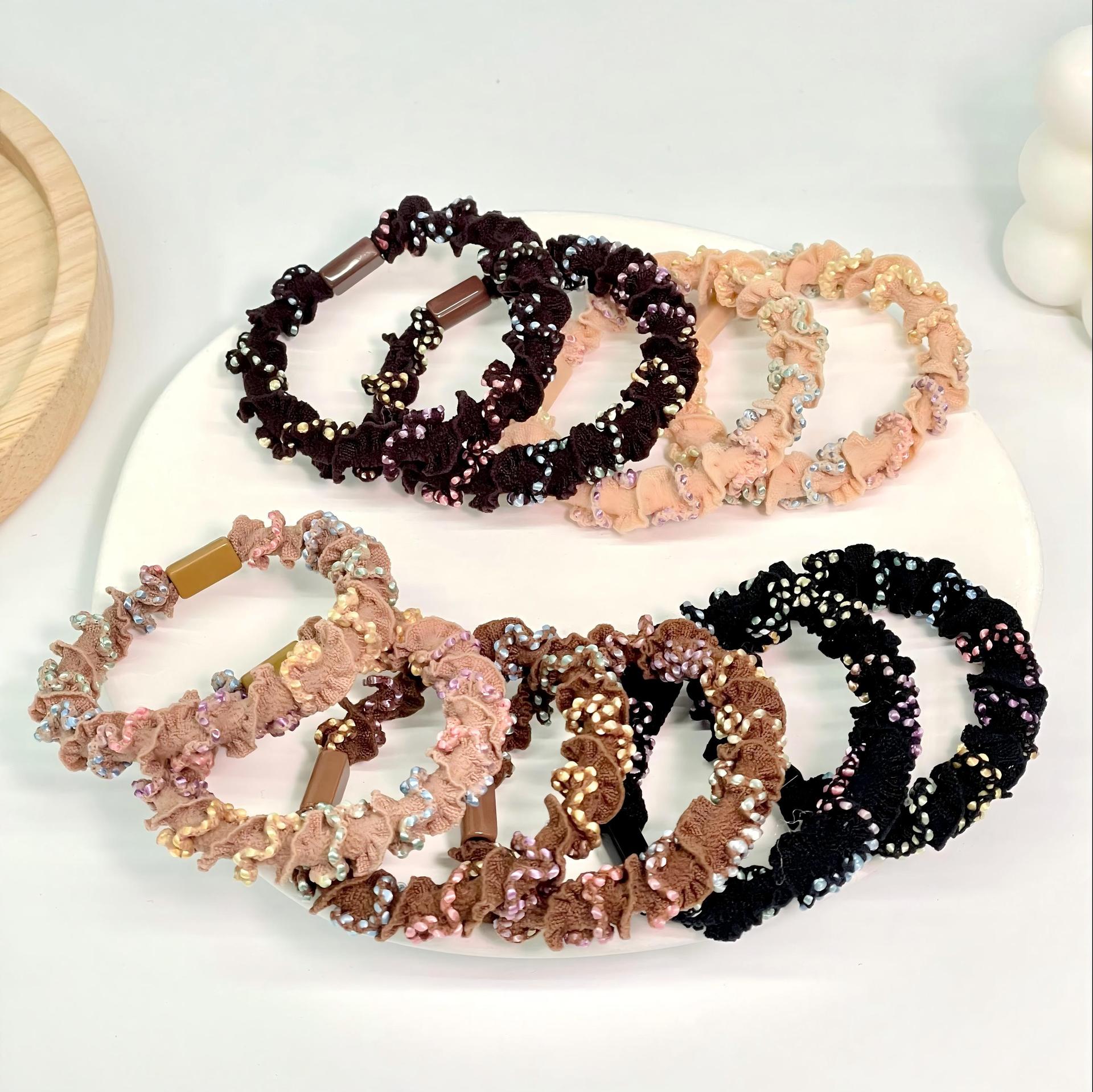 Wholesale fashion hair ring hair high elastic woven seamless hair rope